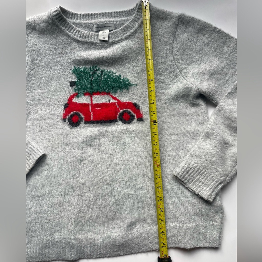 Cupcakes & Cashmere Gray Sweater with Festive Red and Green Design - Picture 5 of 8